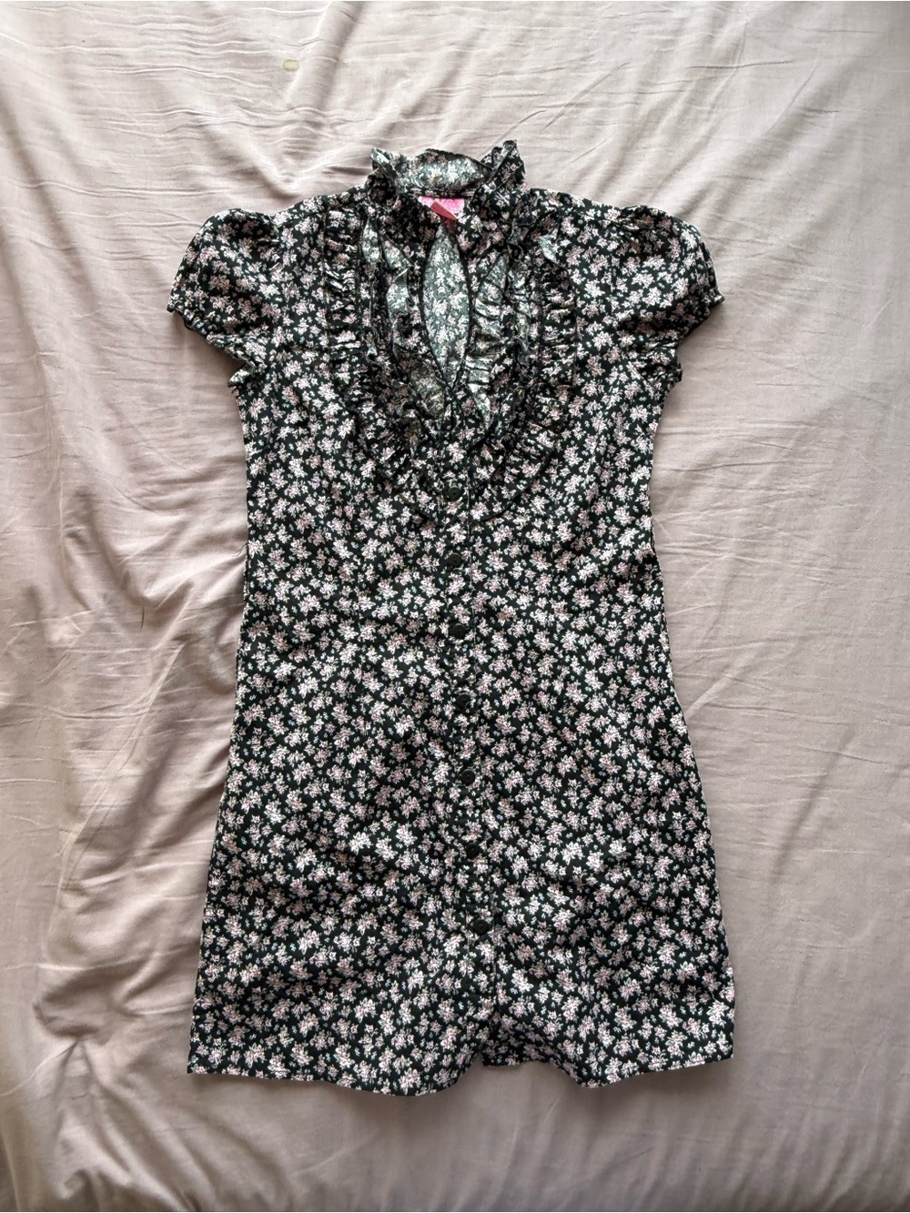 she’s cool floral patterned button front dress size S